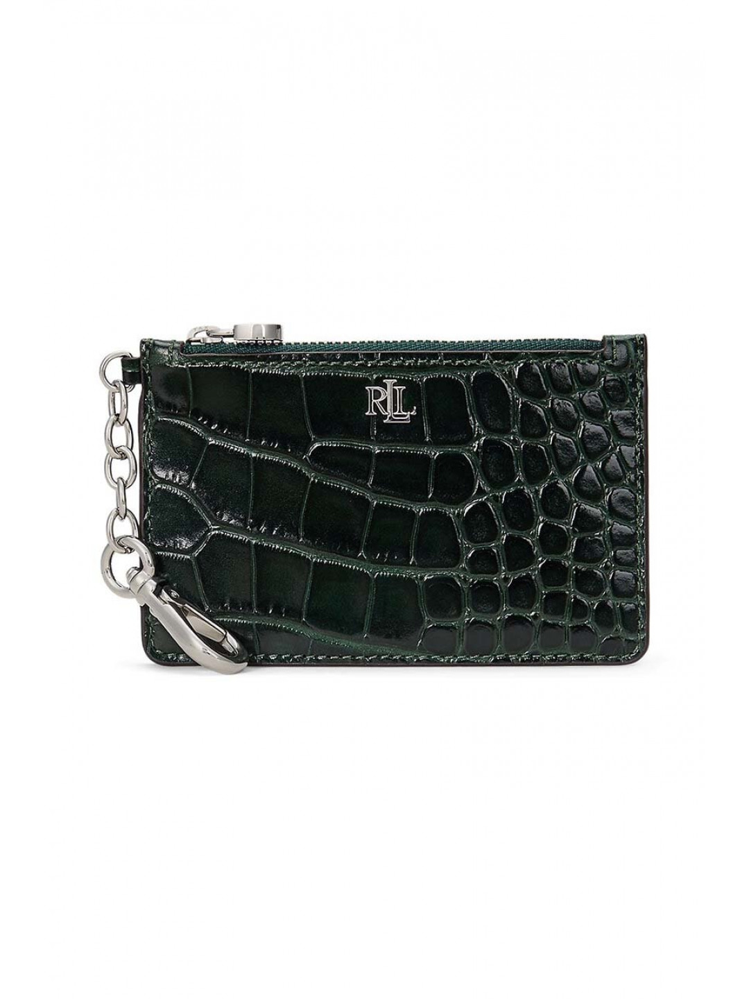 Kožená peněženka Lauren Ralph Lauren zelená barva 432951705